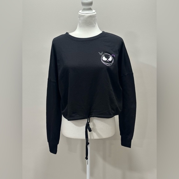 Disney the Nightmare before Christmas Black Midruff Drawstring Sweatshirt Size M - Picture 1 of 5